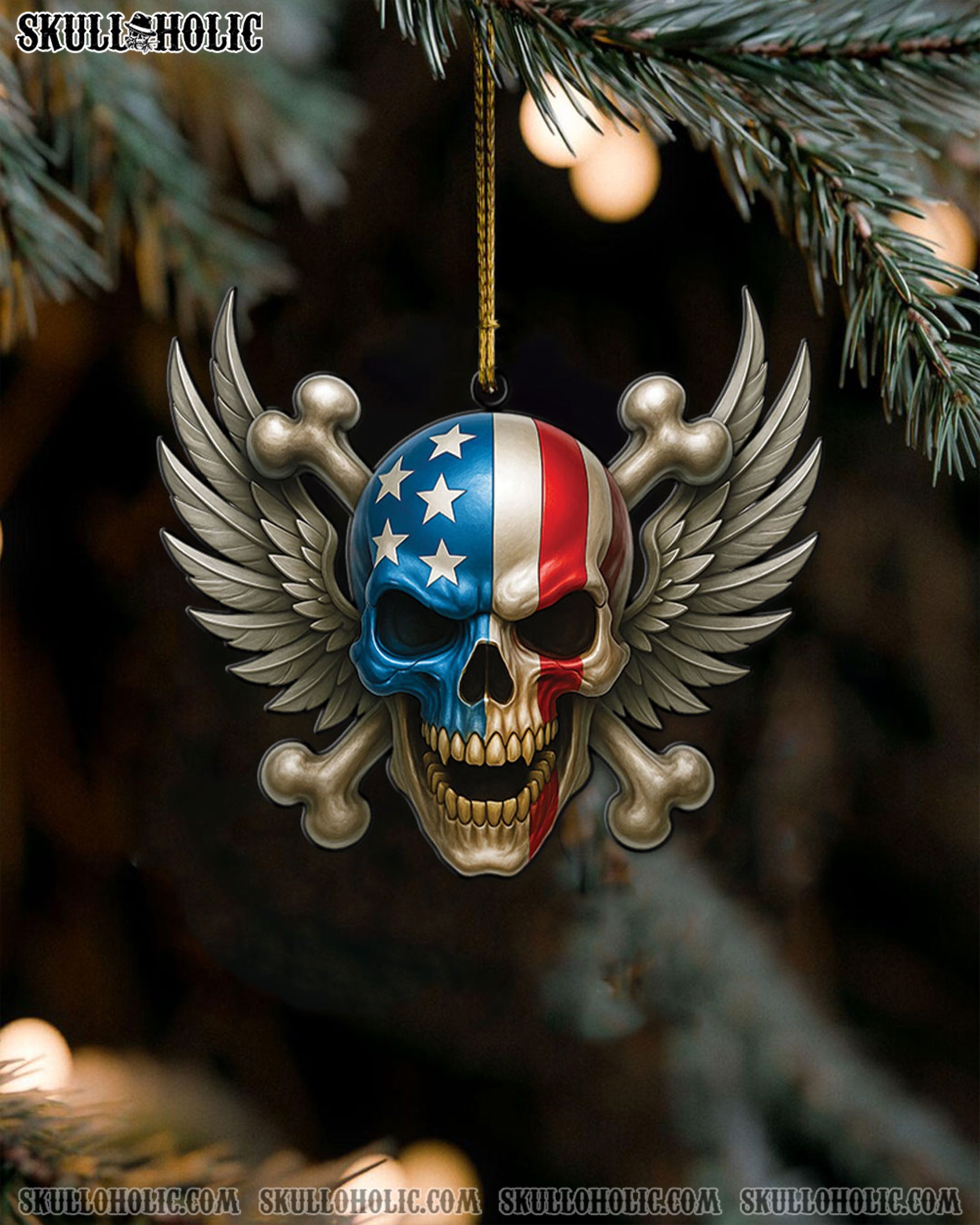 AMERICAN SKULL ORNAMENT & KEYCHAIN - YHLN1109255