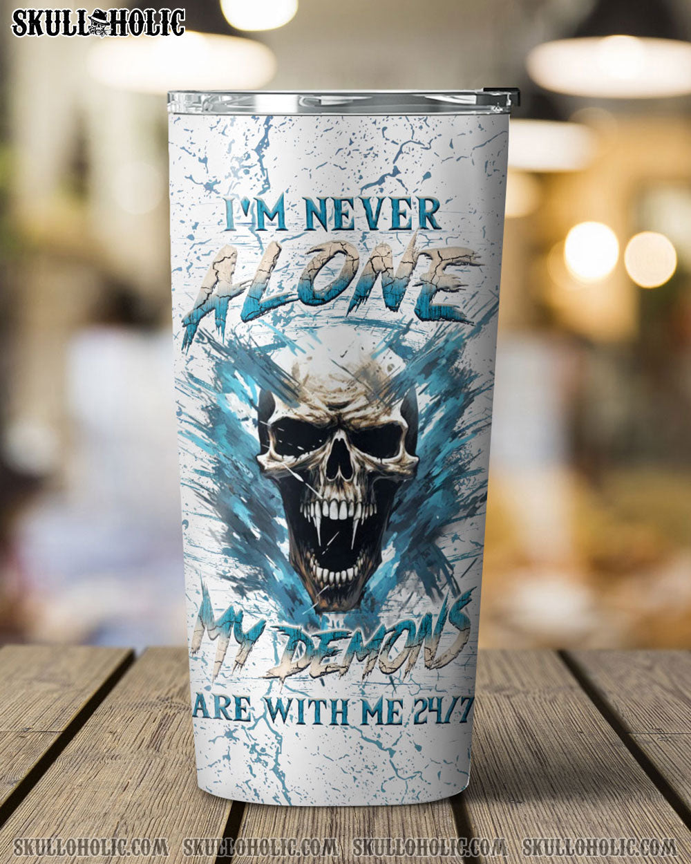 I'M NEVER ALONE SKULL DEMON TUMBLER - YHLN0507241