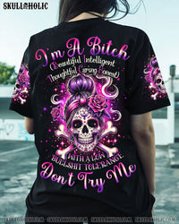 I'M A B DON'T TRY ME ROSE MESSY BUN ALL OVER PRINT - TLNO0211231