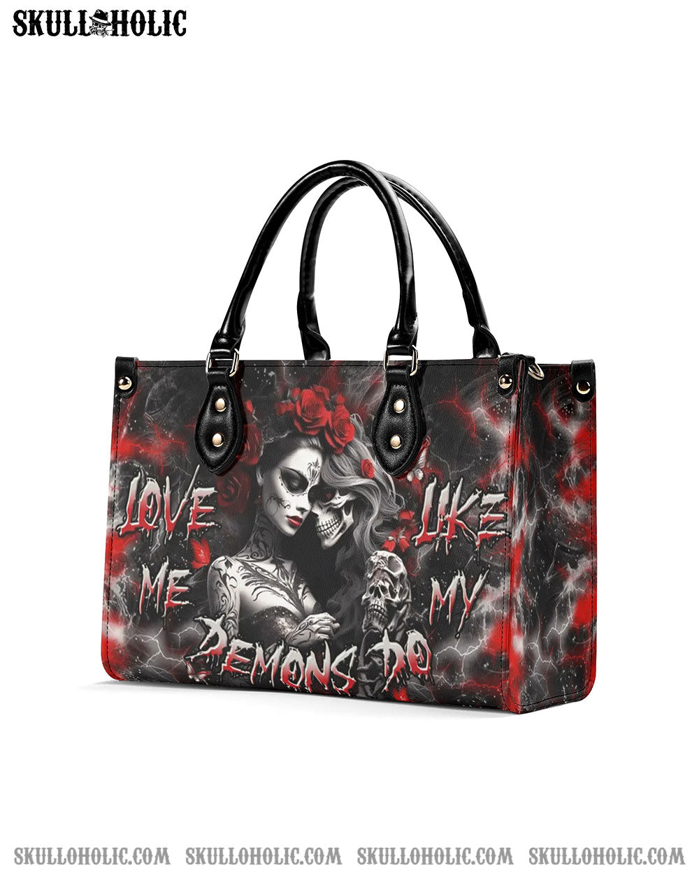 LOVE ME LIKE MY DEMONS DO LEATHER HANDBAG - YHDU0409244