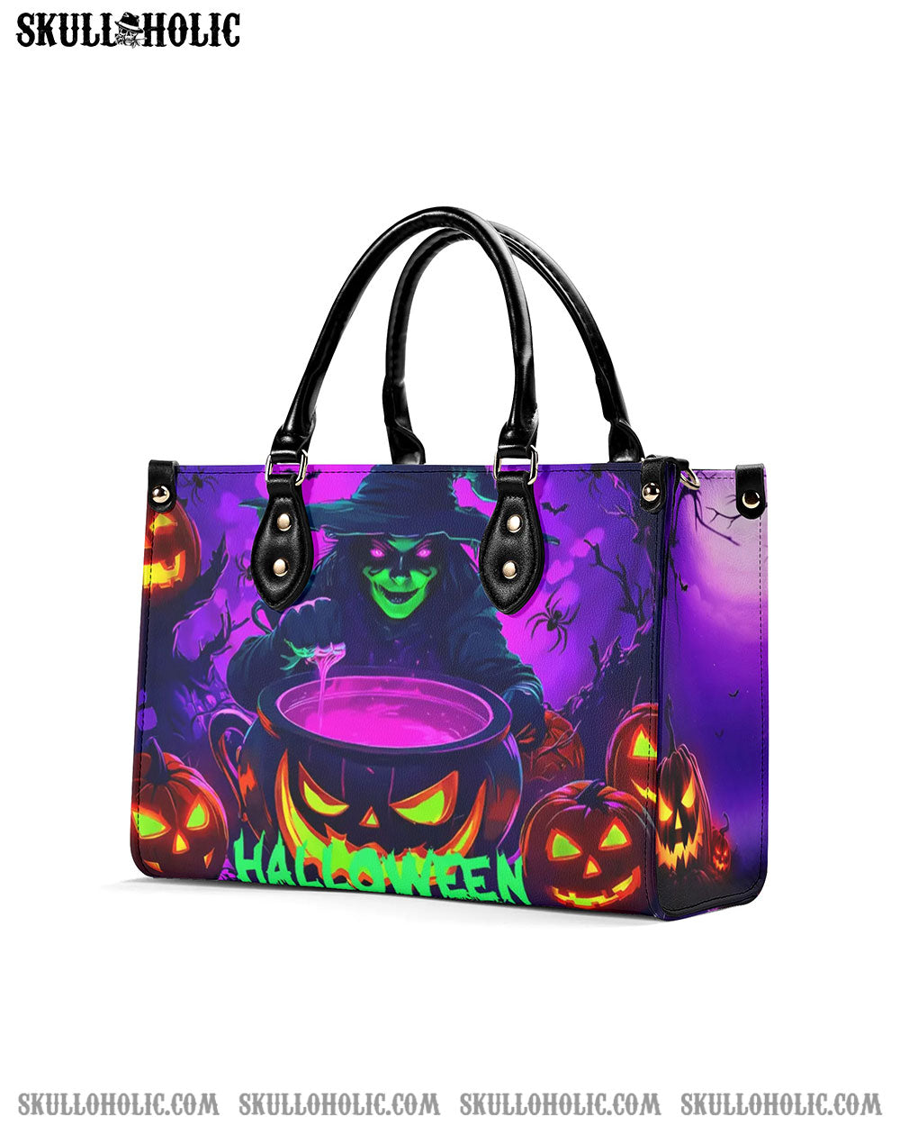 SCARY WITCH HALLOWEEN LEATHER HANDBAG - YHHN2908244