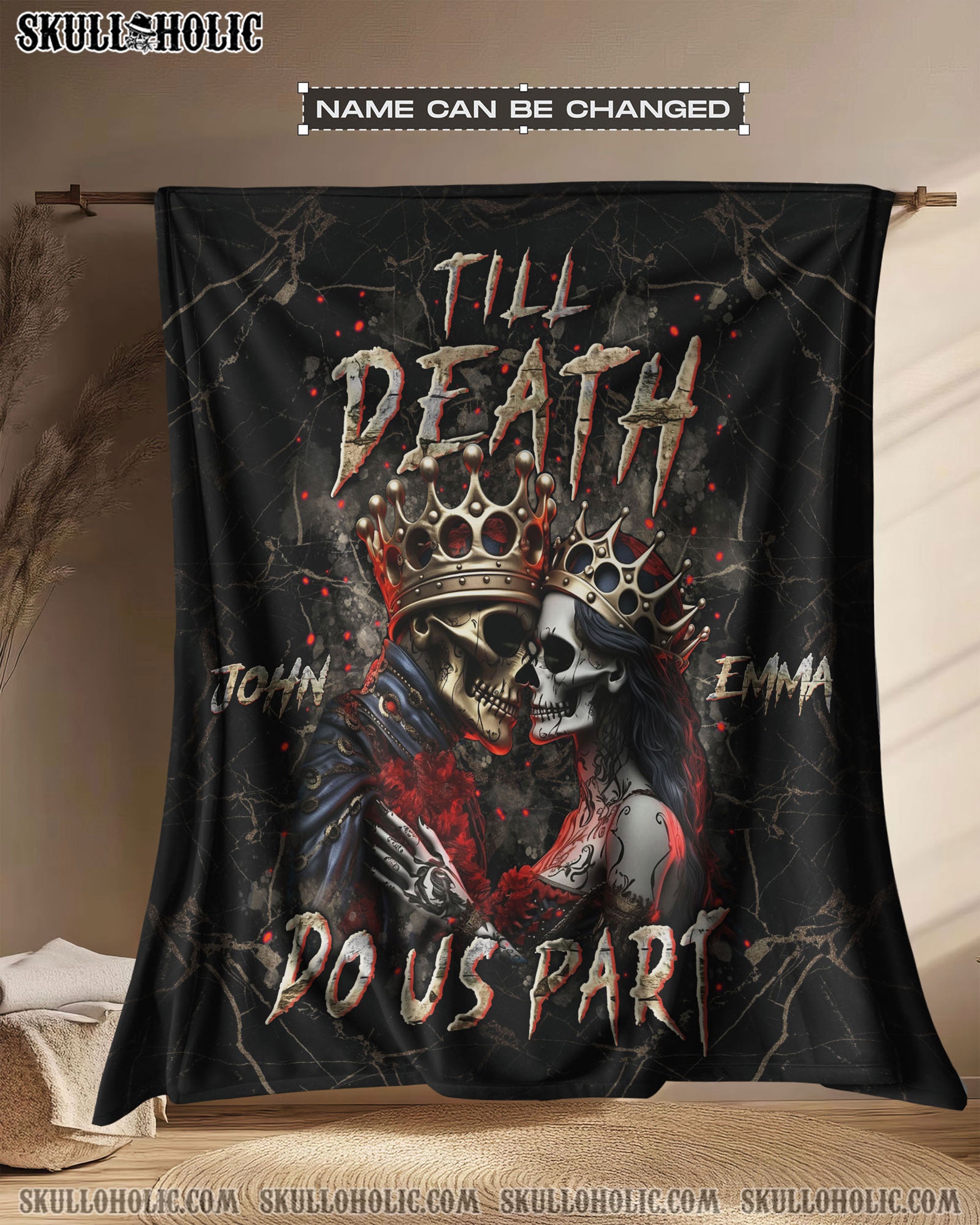 PERSONALIZED TILL DEATH DO US PART COUPLE FLEECE BLANKET - YHLN0404252