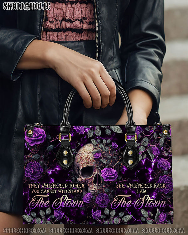 I AM THE STORM ROSE SKULL LEATHER HANDBAG - TLNO0606242