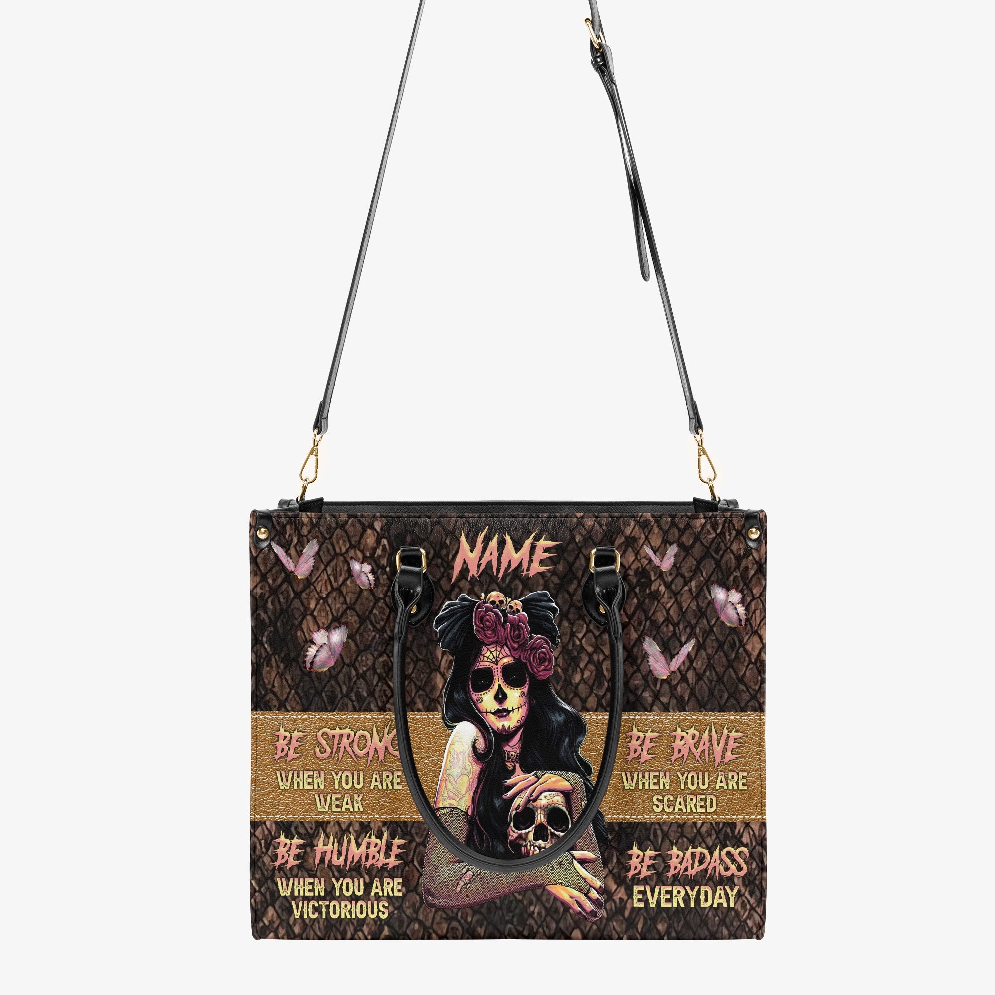 BE STRONG WHEN YOU ARE WEAK LEATHER HANDBAG - TLNZ2303241