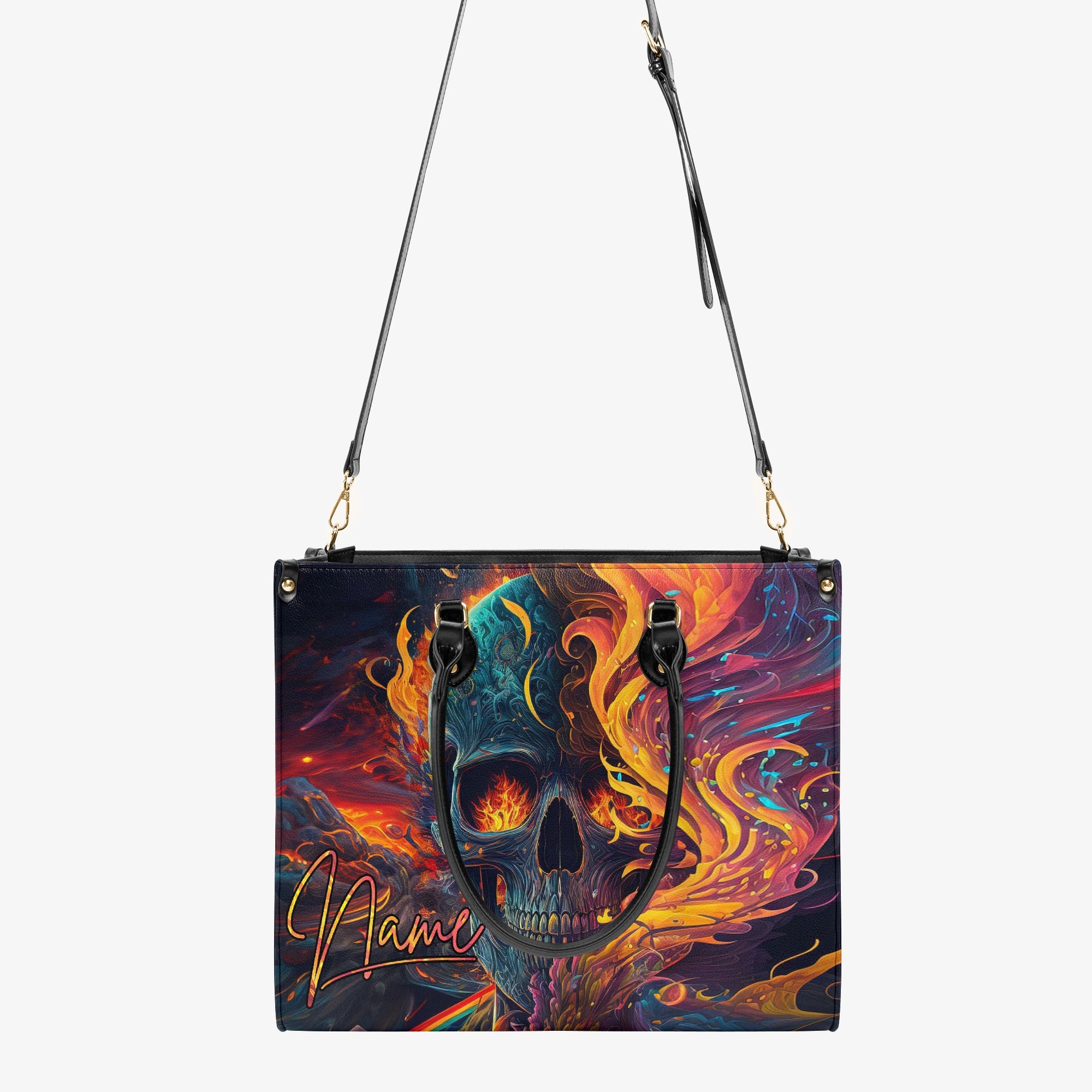 SKULL ON FIRE LEATHER HANDBAG - TYTM0204244