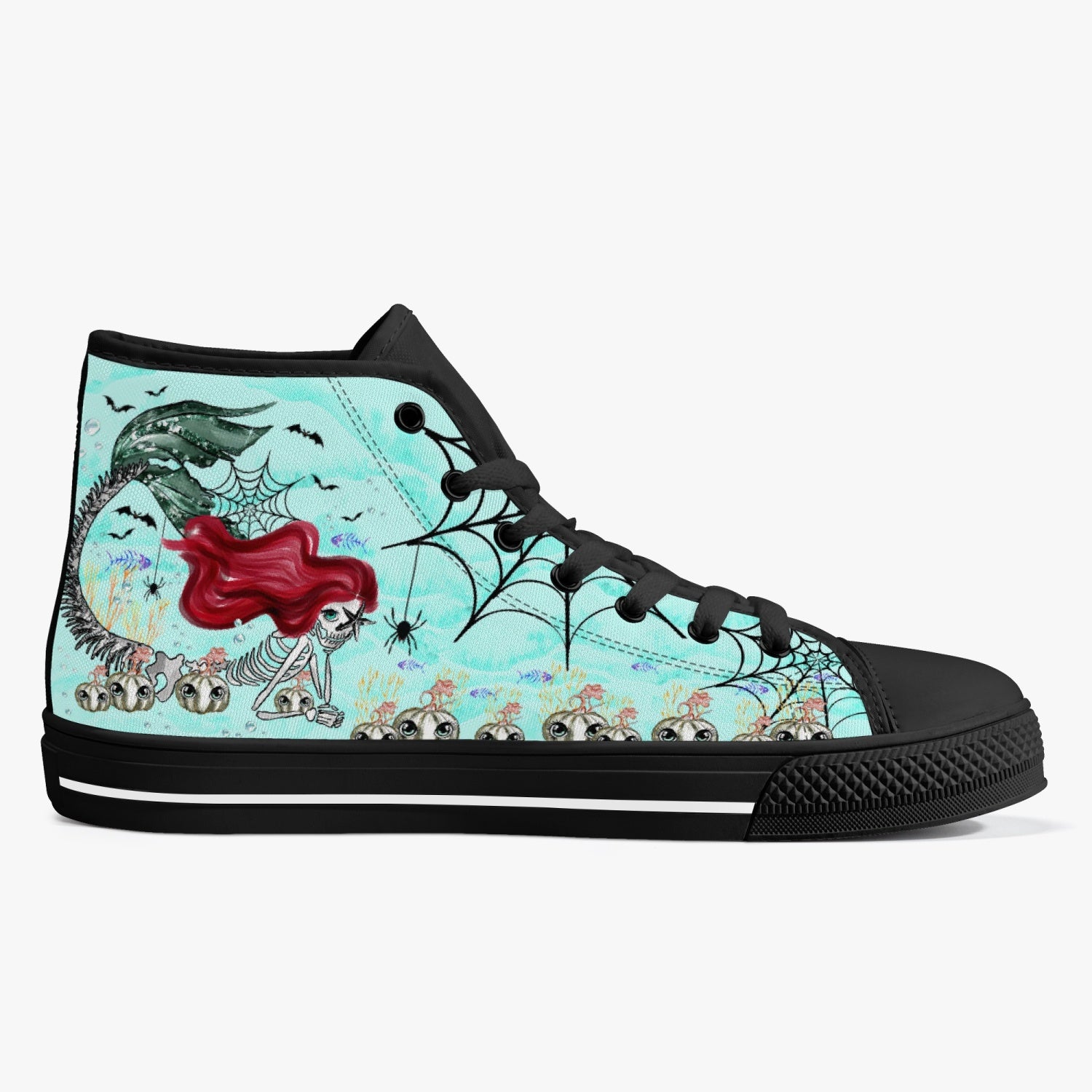 SALTY WITCH MERMAID HALLOWEEN HIGH TOP CANVAS SHOES - TLTR2808236