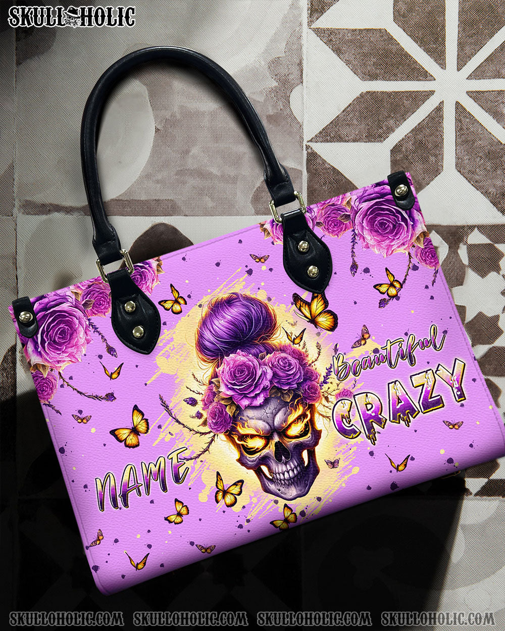 BEAUTIFUL CRAZY MESSY BUN SKULL LEATHER HANDBAG - TLPQ0808241