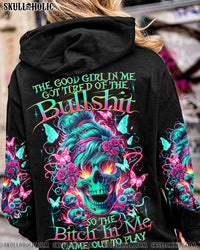 THE GOOD GIRL IN ME MESSY BUN SKULL ALL OVER PRINT - TLTR3011233