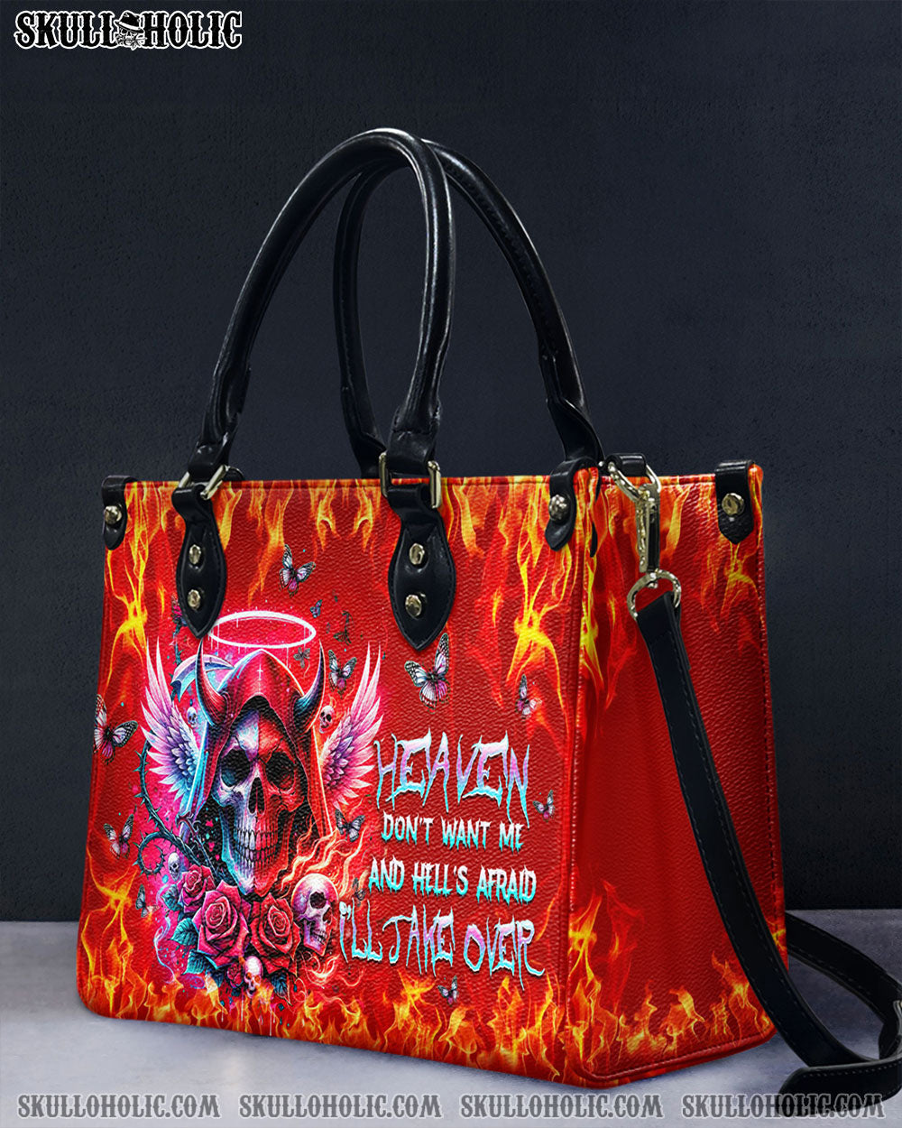 HEAVEN DON'T WANT ME REAPER LEATHER HANDBAG - TLTW0304246