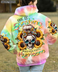 SHE IS SUNSHINE SKULL MESSY BUN ALL OVER PRINT - TLTR0211232