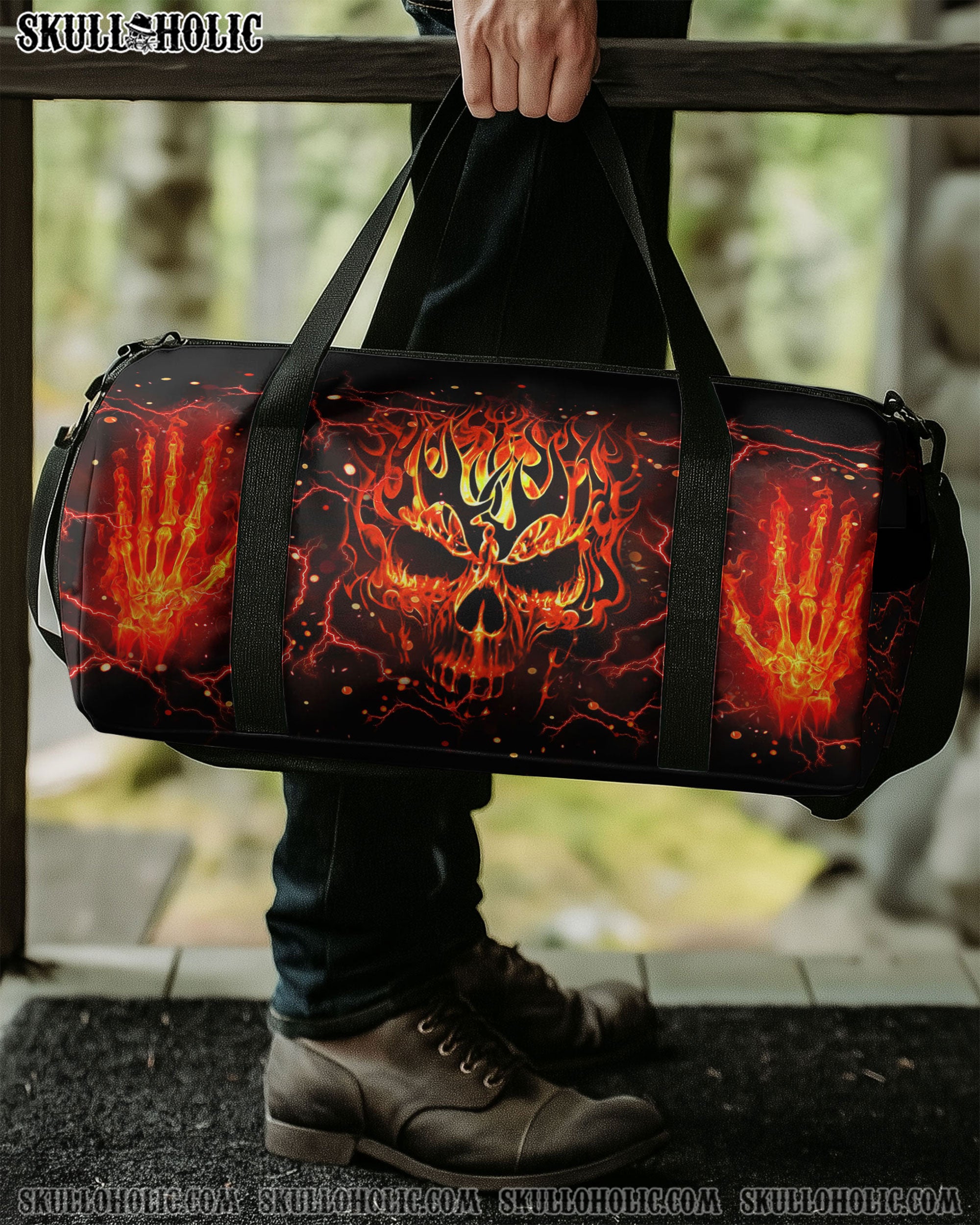 FIRE DEMON SKULL TRAVEL BAG - YHLT1208254