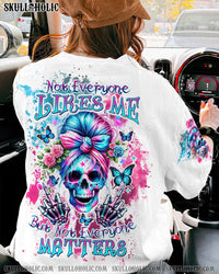 NOT EVERYONE LIKES ME SKULL MESSY BUN ALL OVER PRINT - TLTW1304241