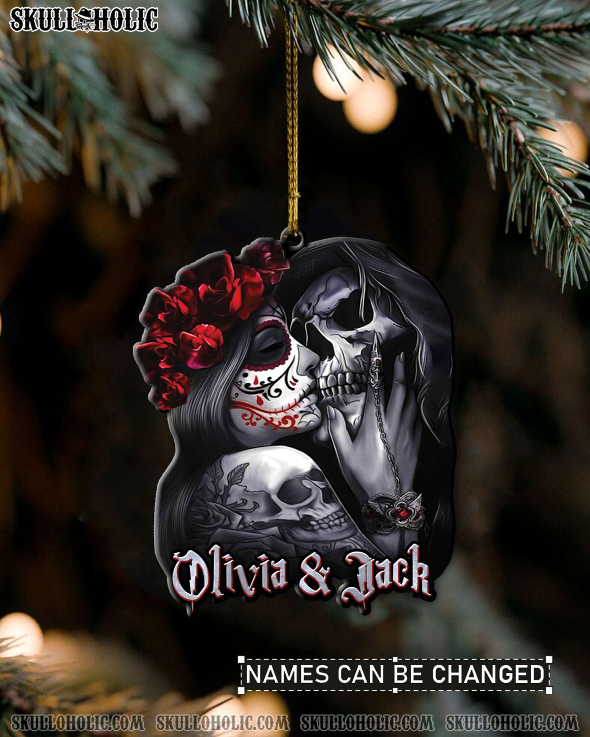 COUPLE SKULL DARK ORNAMENT & KEYCHAIN - YHLN2908254