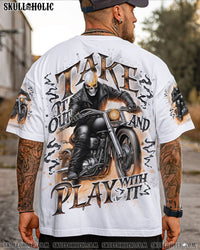TAKE IT OUT AND PLAY WITH IT BIKER SKULL ALL OVER PRINT - TLNO0908253