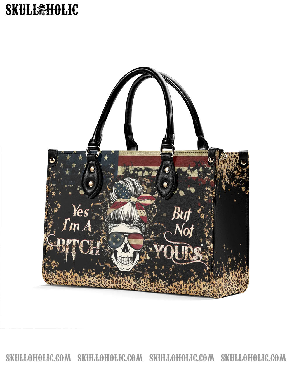 YES I'M A B BUT NOT YOURS LEATHER HANDBAG - YHHG2407244