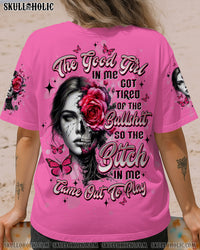 THE GOOD GIRL IN ME SKULL LADY MESSY BUN   ALL OVER PRINT   - TLTW0907253