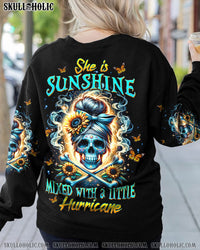 SHE IS SUNSHINE SKULL MESSY BUN ALL OVER PRINT - TLTW0311231