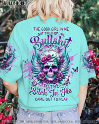 THE GOOD GIRL IN ME SKULL ROSE WINGS ALL OVER PRINT - TLTW1312234