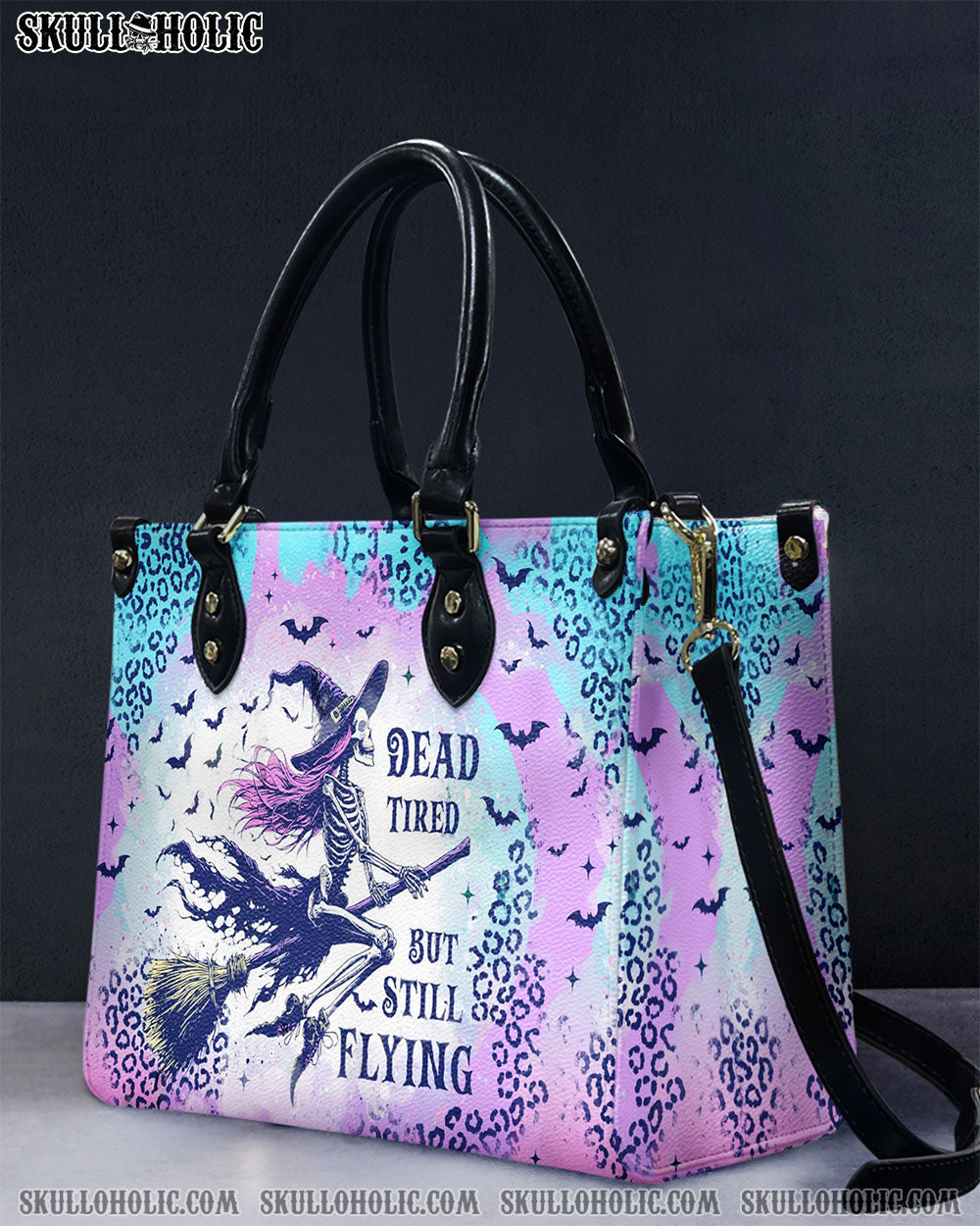 SKELETON WITCH HALLOWEEN LEATHER HANDBAG - YHHG0808242