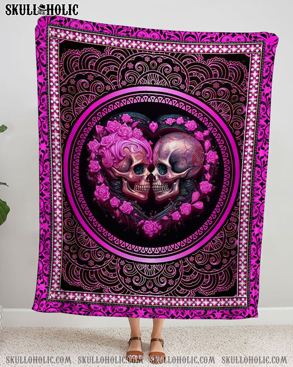 PERSONALIZED SKULL COUPLE FLEECE BLANKET - YHLT0801252