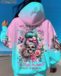 MY GIVE A F IS BROKEN MESSY BUN ROSE ALL OVER PRINT - TLTW0212231