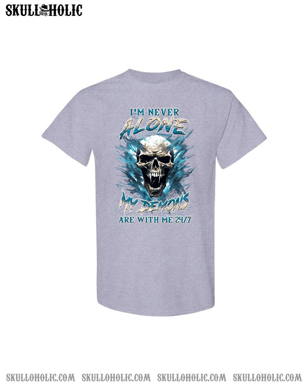 I'M NEVER ALONE SKULL DEMON COTTON SHIRT - YHLN0507244