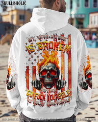 MY GIVE A F IS BROKEN FIRE SKULL ALL OVER PRINT -  TLNZ0702251