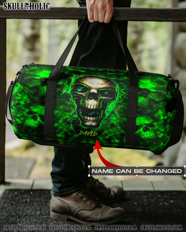 GREEN FIRE SKULL TRAVEL BAG - YHHN1208254
