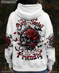 I'M NOT ANTI-SOCIAL ROSE SKULL ALL OVER PRINT - TLTW1310253