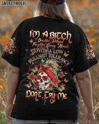 I'M A B DON'T TRY ME MESSY BUN ALL OVER PRINT  - TLTW2503252