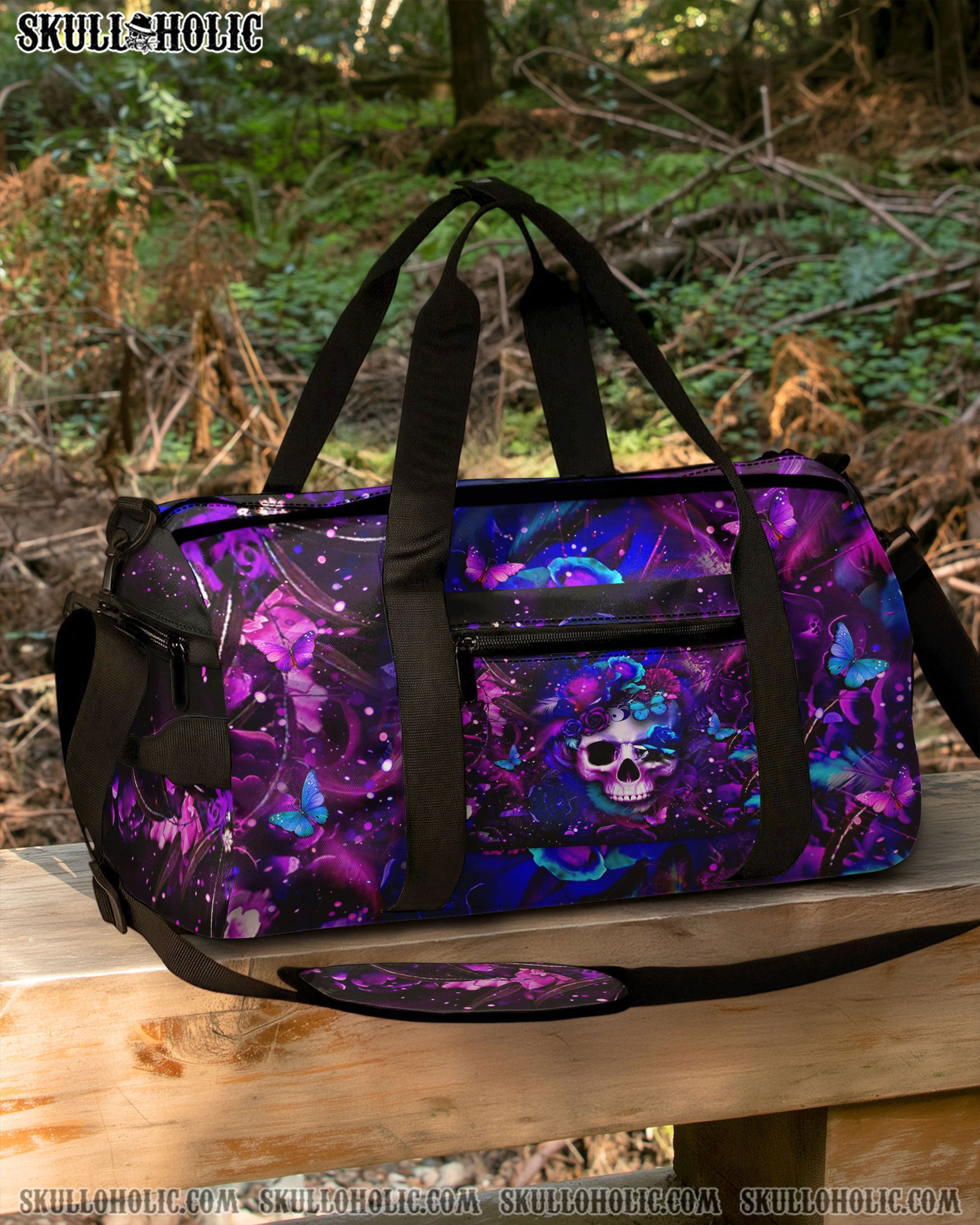 GLOWING SKULL FLOWER TRAVELLING BAG - YHLT2708254