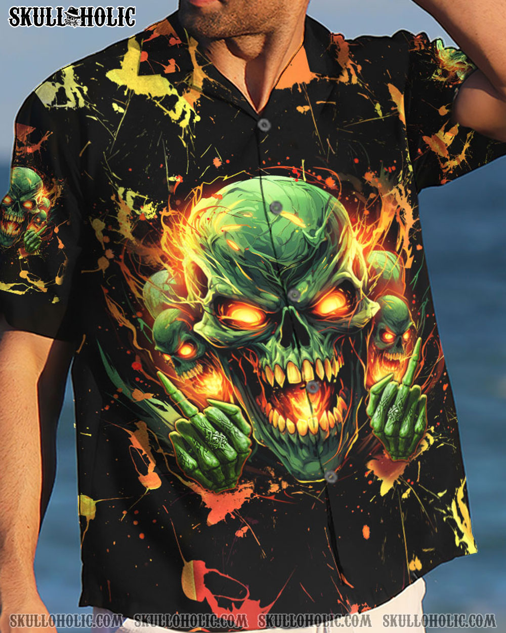 WARNING I'M AN A SKULL HAWAIIAN SHIRT - TLNZ1305248