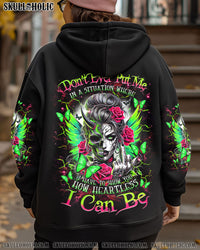 HOW HEARTLESS I CAN BE SKULL MESSY BUN ALL OVER PRINT - TLNZ2602252