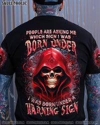 WARNING SIGN SKULL REAPER ALL OVER PRINT - YHHN0804244
