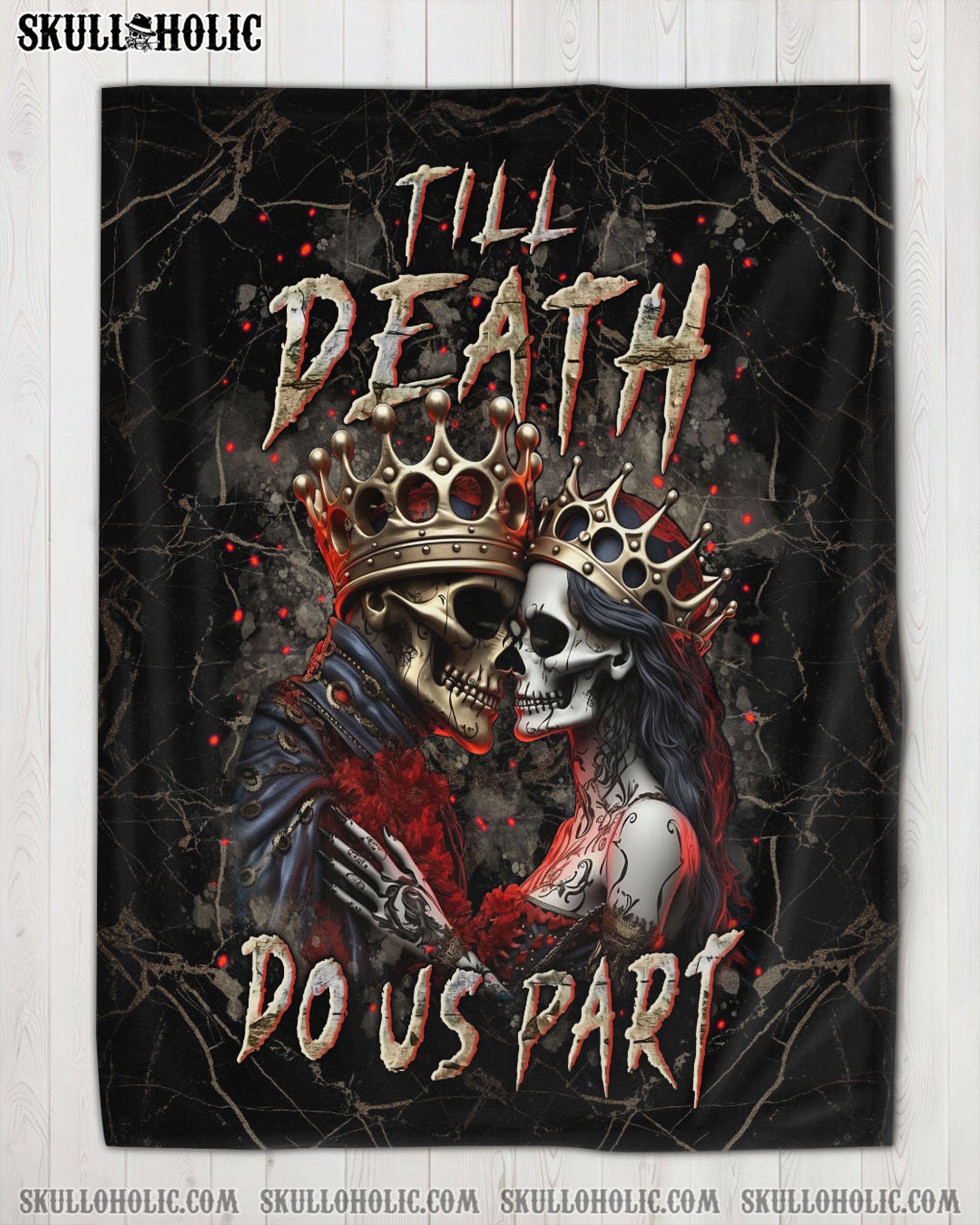 PERSONALIZED TILL DEATH DO US PART COUPLE FLEECE BLANKET - YHLN0404252
