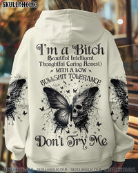 I'M A B DON'T TRY ME SKULL BUTTERFLY ALL OVER PRINT - TLNO2611242