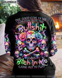 THE GOOD GIRL IN ME 3 SKULLS ROSE BONES ALL OVER PRINT - TLTR1512231
