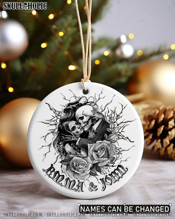 SKULL TATTOO COUPLE ORNAMENT & KEYCHAIN - YHLN1209255