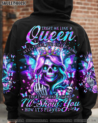 TREAT ME LIKE A QUEEN SKULL LADY ALL OVER PRINT - TLNO2901242