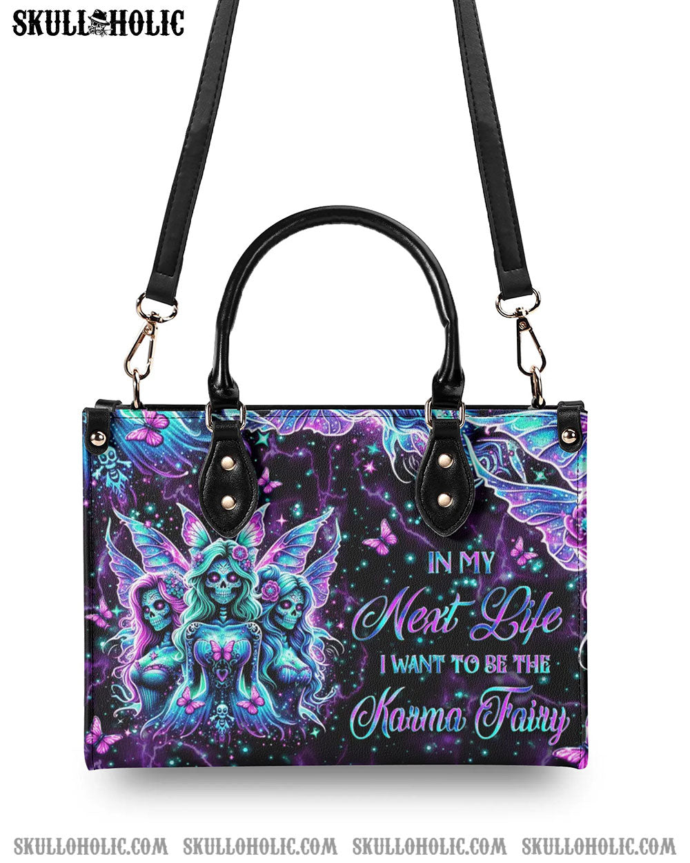 KARMA FAIRY SKULL LEATHER HANDBAG - YHKD2805241