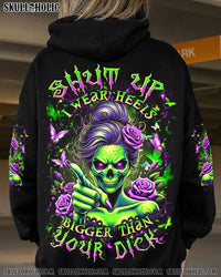 SHUT UP SKULL PURPLE ROSE ALL OVER PRINT - YHDU1812241