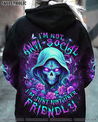 I'M NOT ANTI-SOCIAL MAD SKULL ALL OVER PRINT - YHLT2911234