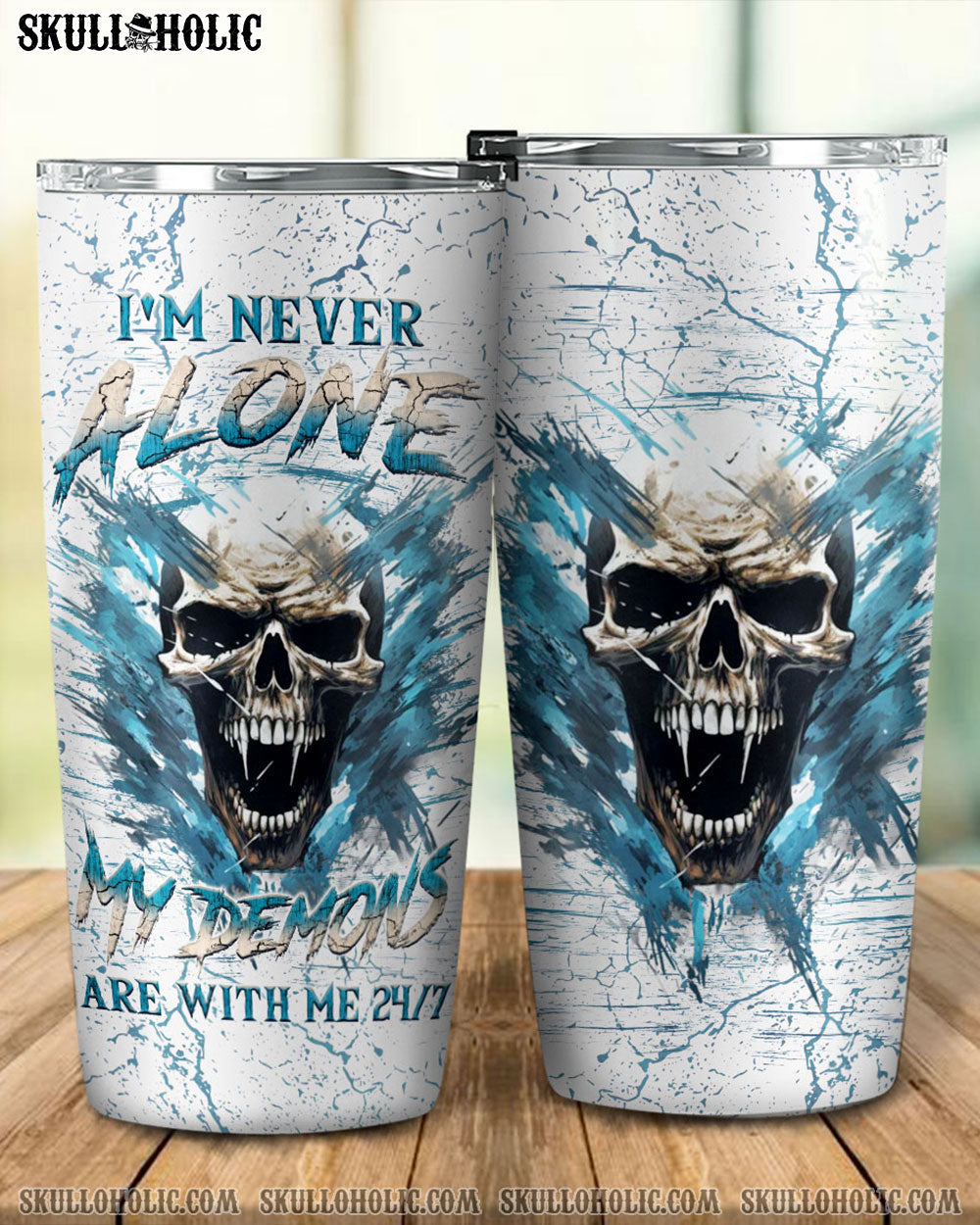 I'M NEVER ALONE SKULL DEMON TUMBLER - YHLN0507241