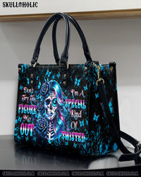 DON'T TRY TO FIGURE ME OUT SKULL LADY LEATHER HANDBAG - TLTW1008242