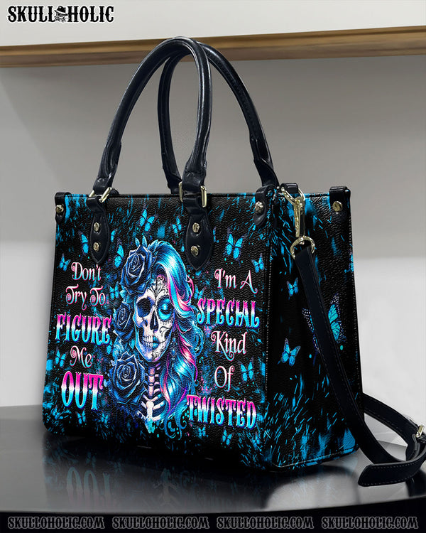 DON'T TRY TO FIGURE ME OUT SKULL LADY LEATHER HANDBAG - TLTW1008242