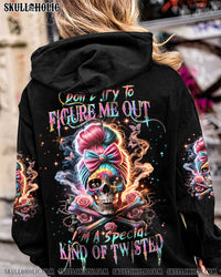 DON'T TRY TO FIGURE ME OUT MESSY BUN ALL OVER PRINT - TLTW0411233