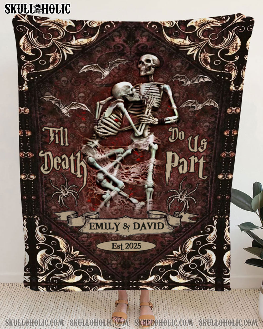 PERSONALIZED TILL DEATH DO US PART COUPLE FLEECE BLANKET - YHDU1001254