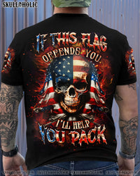 IF THIS FLAG OFFENDS YOU I'LL HELP YOU PACK SKULL ALL OVER PRINT - YHHN0909254