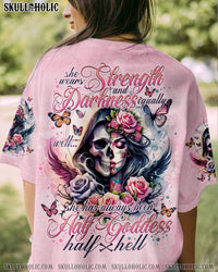 SHE WEARS STRENGTH AND DARKNESS SKULL ALL OVER PRINT - TLNO2604241