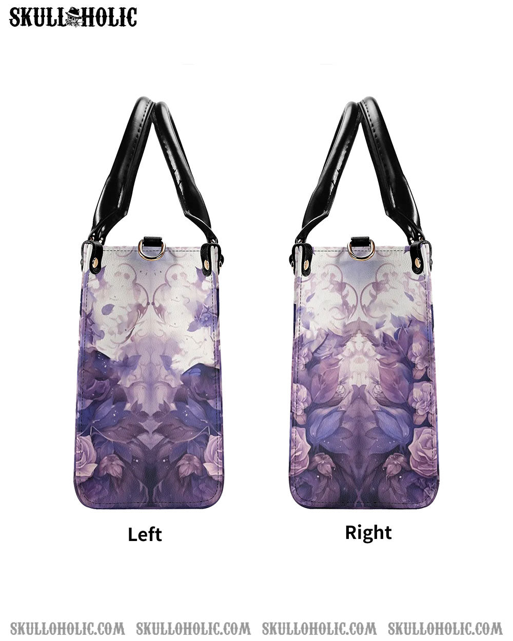 SKULL FLORAL LEATHER HANDBAG - YHDU1007241